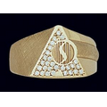 Corporate Fashion 14K Gold Man's Ring W/ Pyramid Front